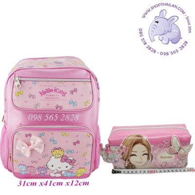 Balo học sinh size M Hello Kitty Thái Lan + tặng Bóp viết Mimie MM293-9BB trị giá 150k